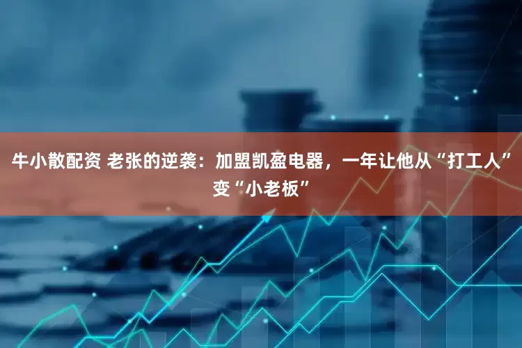 牛小散配资 老张的逆袭：加盟凯盈电器，一年让他从“打工人”变“小老板”